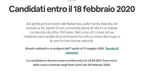 concorso airbnb Bahamas